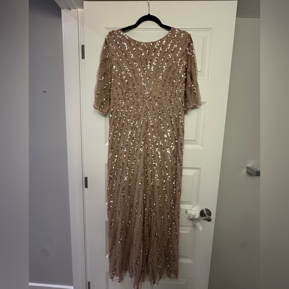 ASOS taupe blush Sequin Maxi Dress